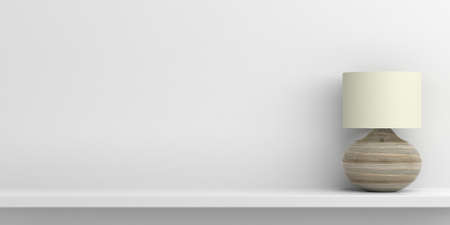 Table lamp on white background - copy space. 3d illustrationの写真素材