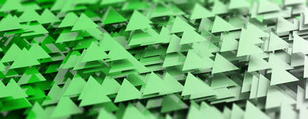 Green triangles creative abstract background. 3d illustrationの写真素材