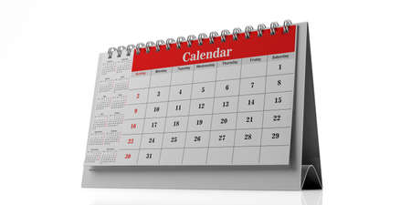 Desk calendar isolated on white background. 3d illustrationの写真素材