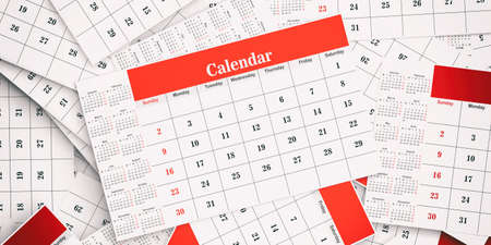 Calendar paper sheets full background. 3d illustrationの写真素材