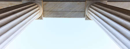 Athens, Greece. Ancient Agora, Attalus arcade stoa ceiling detailの写真素材