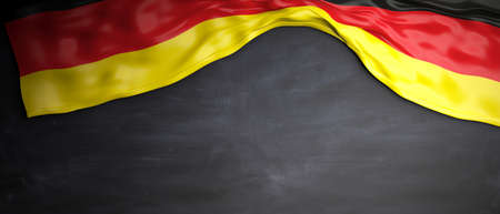 Germany flag placed on chalkboard background with copyspace. 3d illustrationの写真素材
