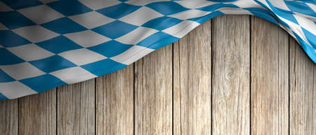 Invitation to Bavaria for Oktoberfest celebration.  Wooden background with copyspace. 3d illustrationの写真素材