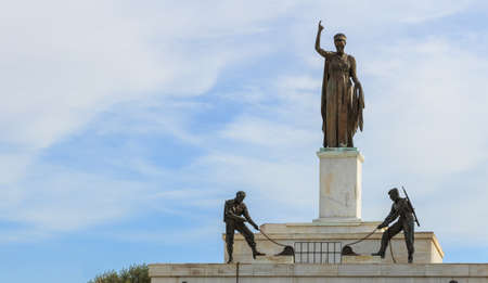 Liberty Monument in the city of Nicosia in Cyprus. Closeup view.のeditorial素材