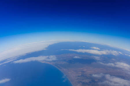 Curvature of planet earth. Aerial shot.の写真素材