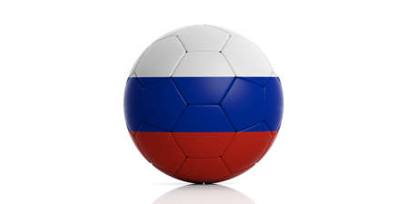 Soccer football ball with Russia flag isolated on white background. 3d illustrationの写真素材