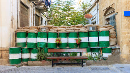 Dead zone at Nicosia, Cyprus. Close up view with details.の写真素材