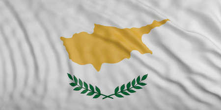 Cyprus waving flag texture background. 3d illustrationの写真素材