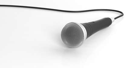 Cable microphone isolated on white background. 3d illustrationの写真素材