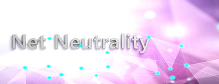 Net neutrality text on abstract white pink digital background, copy space, banner. 3d illustrationの写真素材