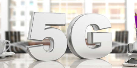 5G High speed network connection. 5th generation new mobile wireless internet wifi, blur office...
