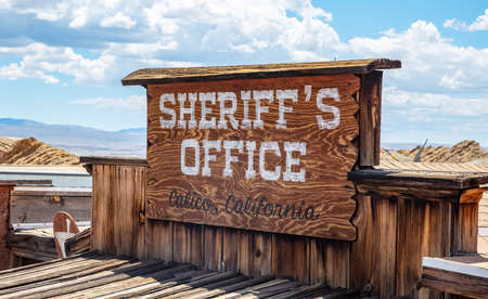 Calico ghost town California, USA. May 29, 2019. Calico sheriffs office building facade in a sunny spring dayのeditorial素材