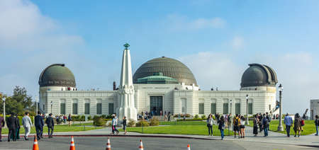 Los Angeles, California, USA. June 1, 2019. Griffith Observatory is the leader of public astronomy and a favorite place for tourists who love sciences. Space, banner.のeditorial素材