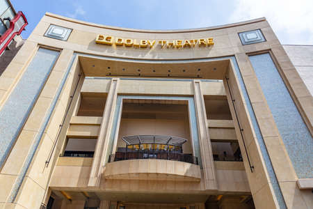 Los Angeles, California, USA. May 31, 2019. Front upwards view of the Dolby Movie Theatre, also...