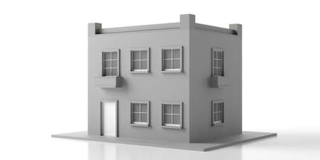 House two storey model. Villa home building modern isolated against white background. 3d illustrationの写真素材