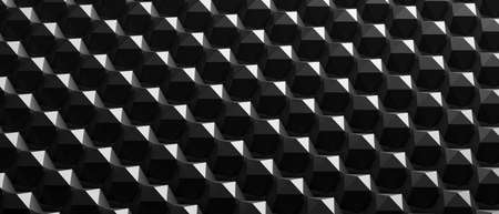 Geometric pattern black background, perspective view. Repeating abstract background, texture,...