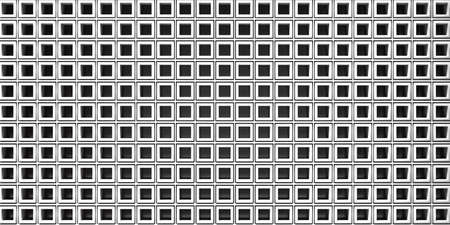 Geometric square shape pattern background, metal texture. White silver color panel wall, art deco...