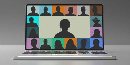 Video conference call, online business meeting, school, work study from home, coronavirus COVID19...