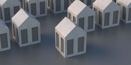 House selection, my home choice, Residential buildinggs models gray color background, one house...