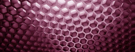 Hexagonal pattern, hexagon grid mesh, light purple color honeycomb cell background. Geometry and...