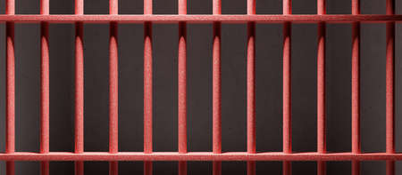 Safety and protection barrier, conviction and incarceration concept, Prison lattice, red color jail...