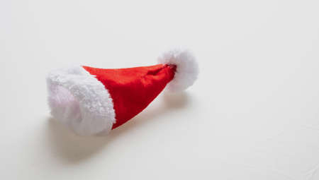 Santa Claus red hat isolated on white background. Christmas holiday symbol, design elementの写真素材
