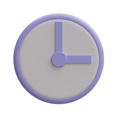 Clock cartoon minimal icon isolated on white background, 3d render