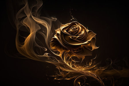 Gold rose on black background. Golden rose on black background. Gold rose on black backgroundの素材