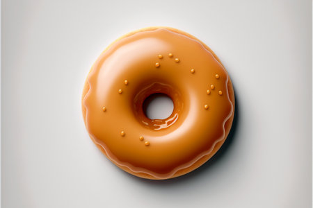 3d render of glazed donut isolated on white background.の素材
