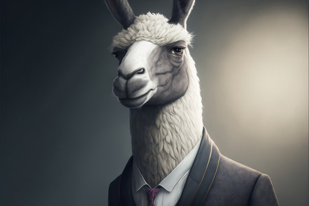 Portrait of a peacock on a dark background. 3d illustrationの素材