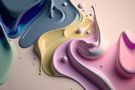Colorful paint splashes on a white background. 3d renderingの素材