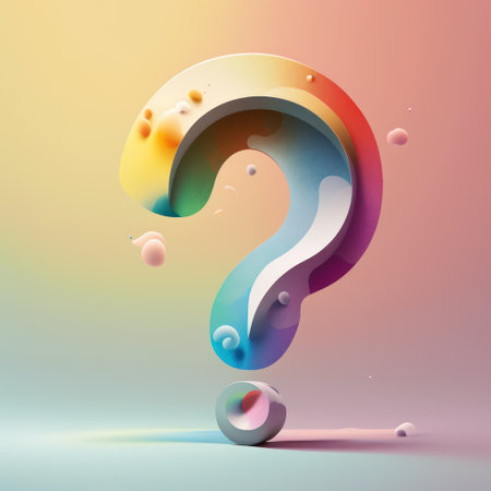 Question mark. 3d vector illustration. Question mark on a colorful background.の素材