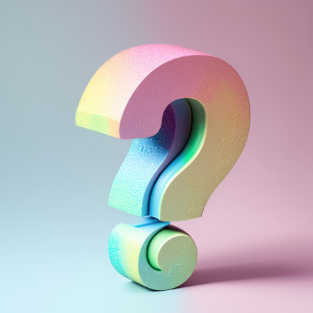 Question mark. 3d rendering. Colorful question mark icon.の素材