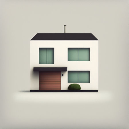 modern house on a gray background. 3d rendering, mock upの素材