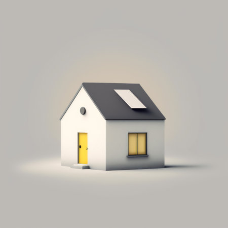 House icon isolated on gray background. Real estate concept. Vector illustration.の素材