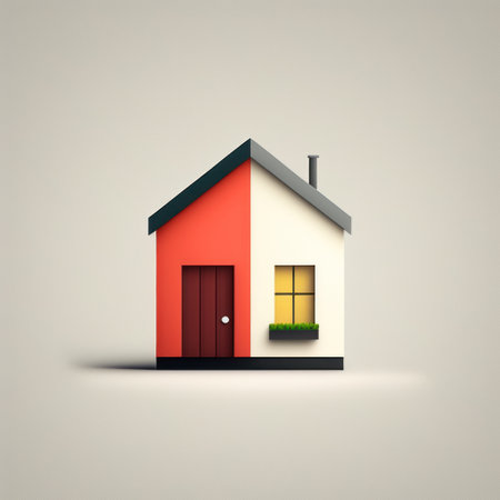 House icon isolated on grey background. Real estate concept. Vector illustration.の素材