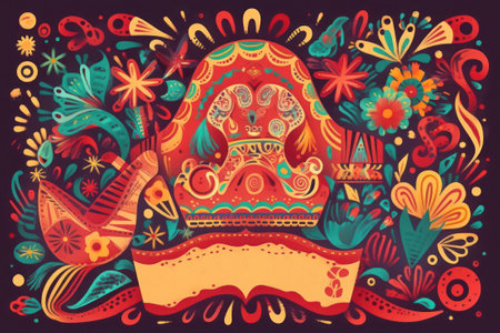 Colorful vector hand drawn illustration. Doodle detailed, with lots of objects backgroundの素材