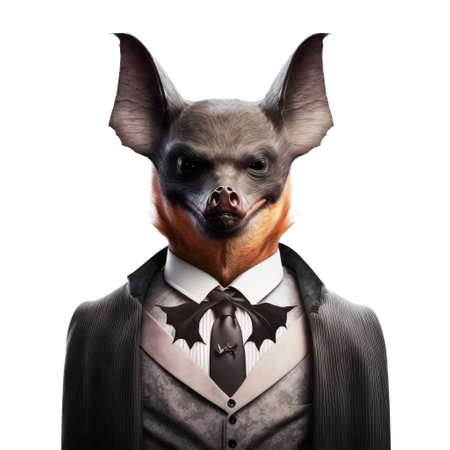 Portrait of a chihuahua dressed in a suit and bow tie AI Generativeの素材