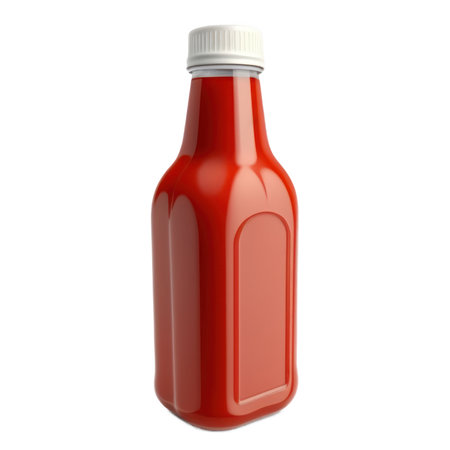 ketchup bottle isolated on white background. 3d rendering. generative aiの素材