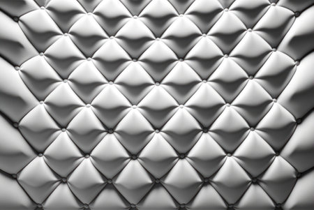 Close-up of white leather upholstery. 3d rendering generative aiの素材