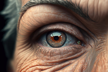 Human eye close-up. Conceptual image. 3d rendering generative aiの素材