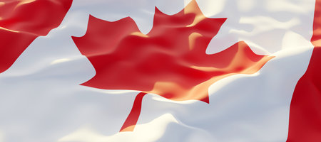 Canada flag wave background, Canadian National Holiday. 3d renderの写真素材