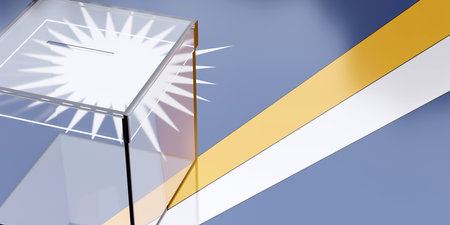 Marshall Islands elections, Voting box and national flag. 3d renderの写真素材