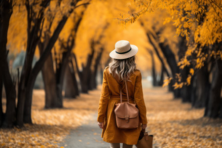 autumn walk in the parkの素材