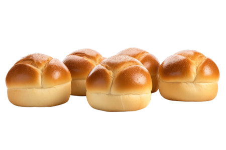Bread rolls small buns isolated on white transparent background, Thanksgiving holiday dinner rollsの素材