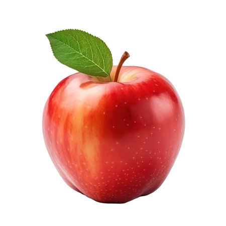 Red apple isolated on white transparent backgroundの素材