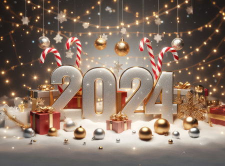 New year festive celebration of the upcoming 2024の素材