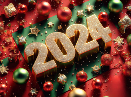 New year festive celebration of the upcoming 2024の素材
