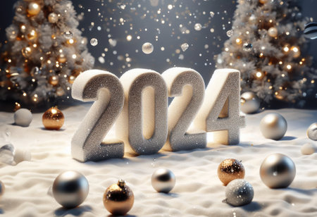 New year festive celebration of the upcoming 2024の素材