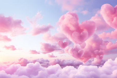 Heart shaped cloud on blue sky, love is in the air, Valentines dayの素材
